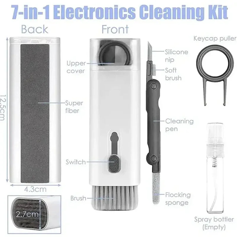 7-In-1 Computer Keyboard Cleaner Brush Kit Earphone Cleaning Pen for Headset Keyboard Cleaning Tools Cleaner Keycap Puller Kit