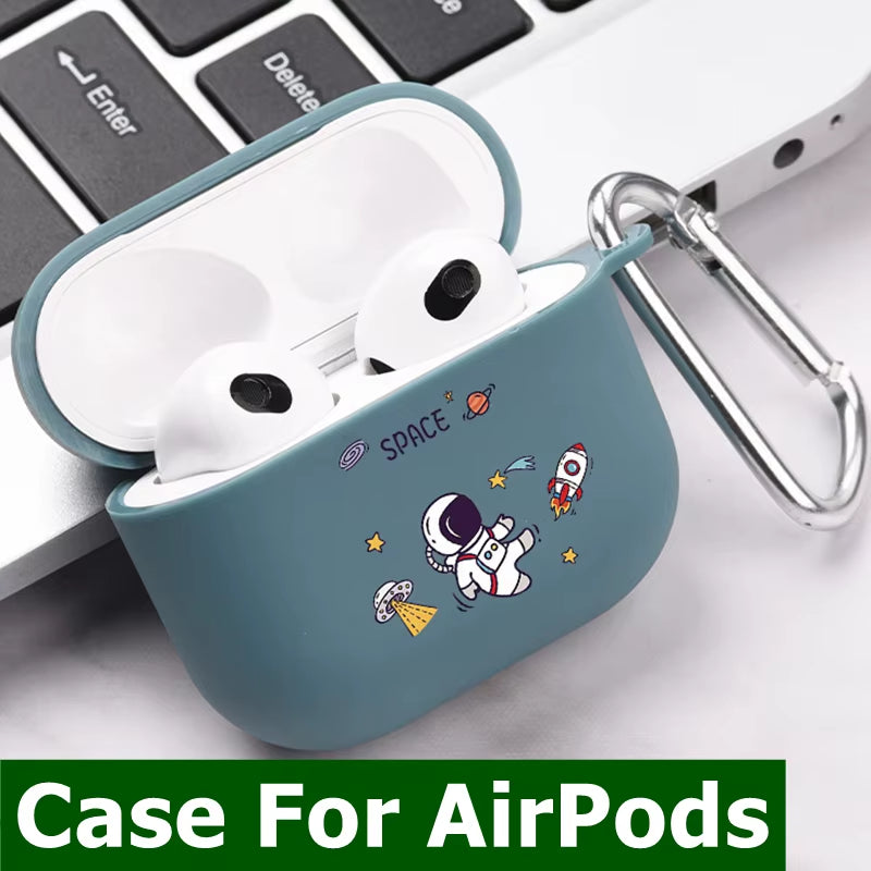 Space Astronaunt Case for Apple Airpods Pro 2 3 USB C Case Soft Silicone Case for Airpods 3 4 2024 Cover for Airpod Pro2 Funda