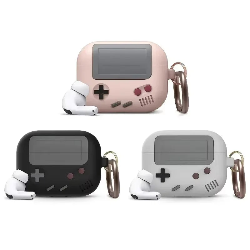 Fashion Classic Retro Game Console Earphone Case for Airpods 4 1 2 3 Pro for Airpods Pro2 Generation Gameboy Silicone Headpho