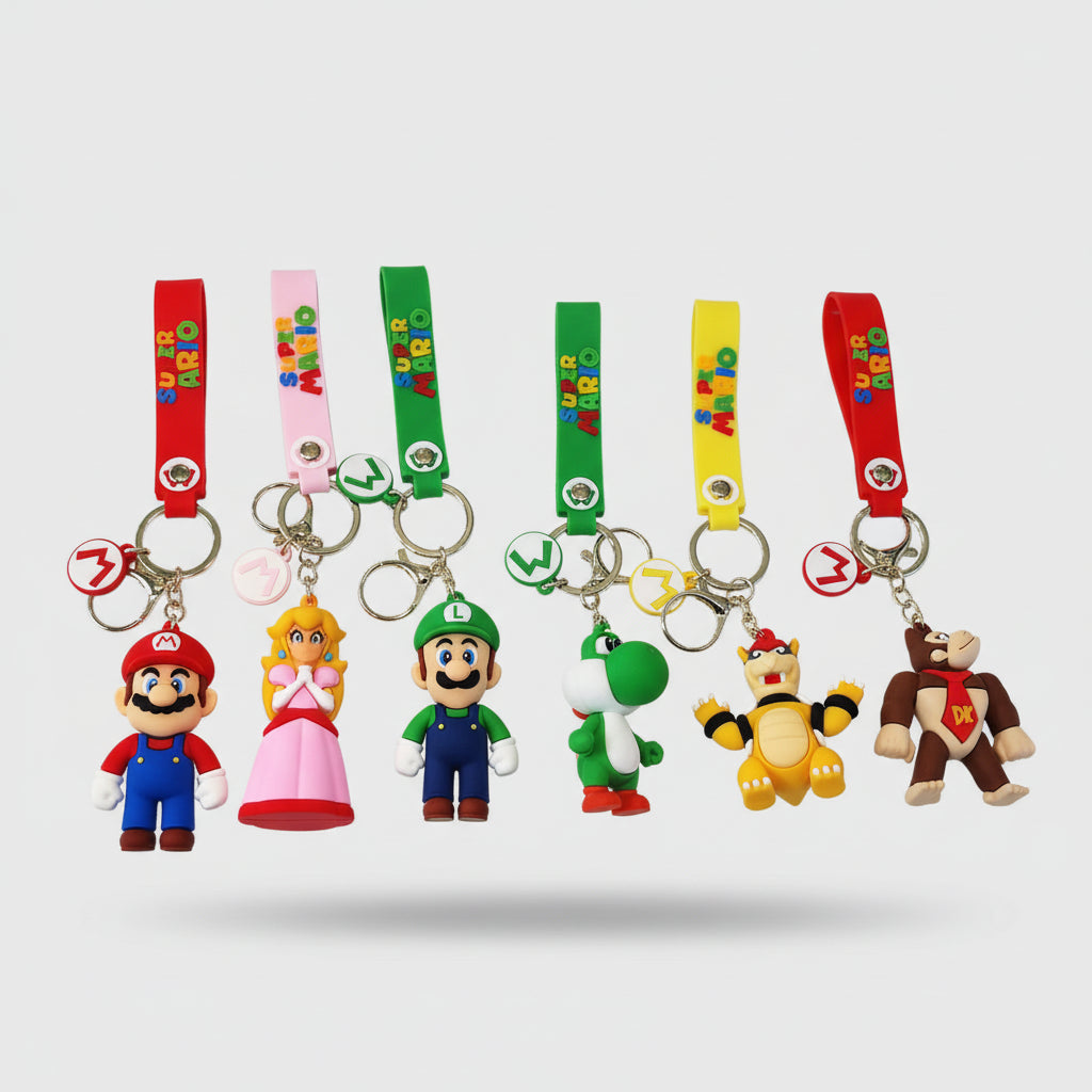 7 Styles Super Mariod Keychain Mariod Bros Luigi Toad Yoshi Bowser Action Figure Model PVC Cartoon Bag Doll Pendant Toys Gift
