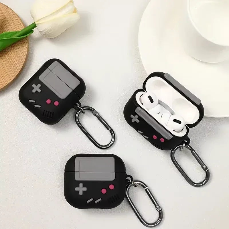 Fashion Classic Retro Game Console Earphone Case for Airpods 4 1 2 3 Pro for Airpods Pro2 Generation Gameboy Silicone Headpho