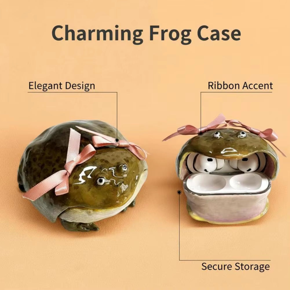Handmade Cute Bow Frog Case